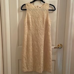 Ann Taylor Cream Floral Embroidered Shift Dress
